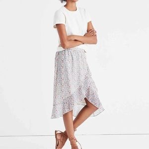 Madewell Ruffle Wrap Midi Skirt in Shadowpetal